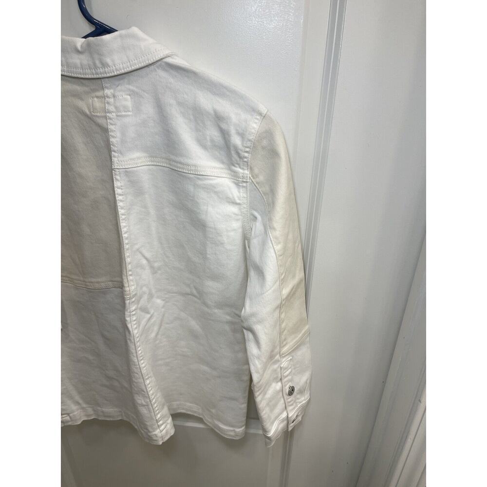 style & co White and Off White Color Blocked Denim jacket size PS MSRP$59.50 - Picture 7 of 8